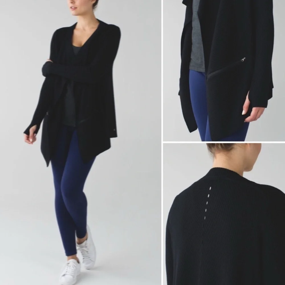 Lululemon Resolution Wrap Black 10/12 Cashmere EUC